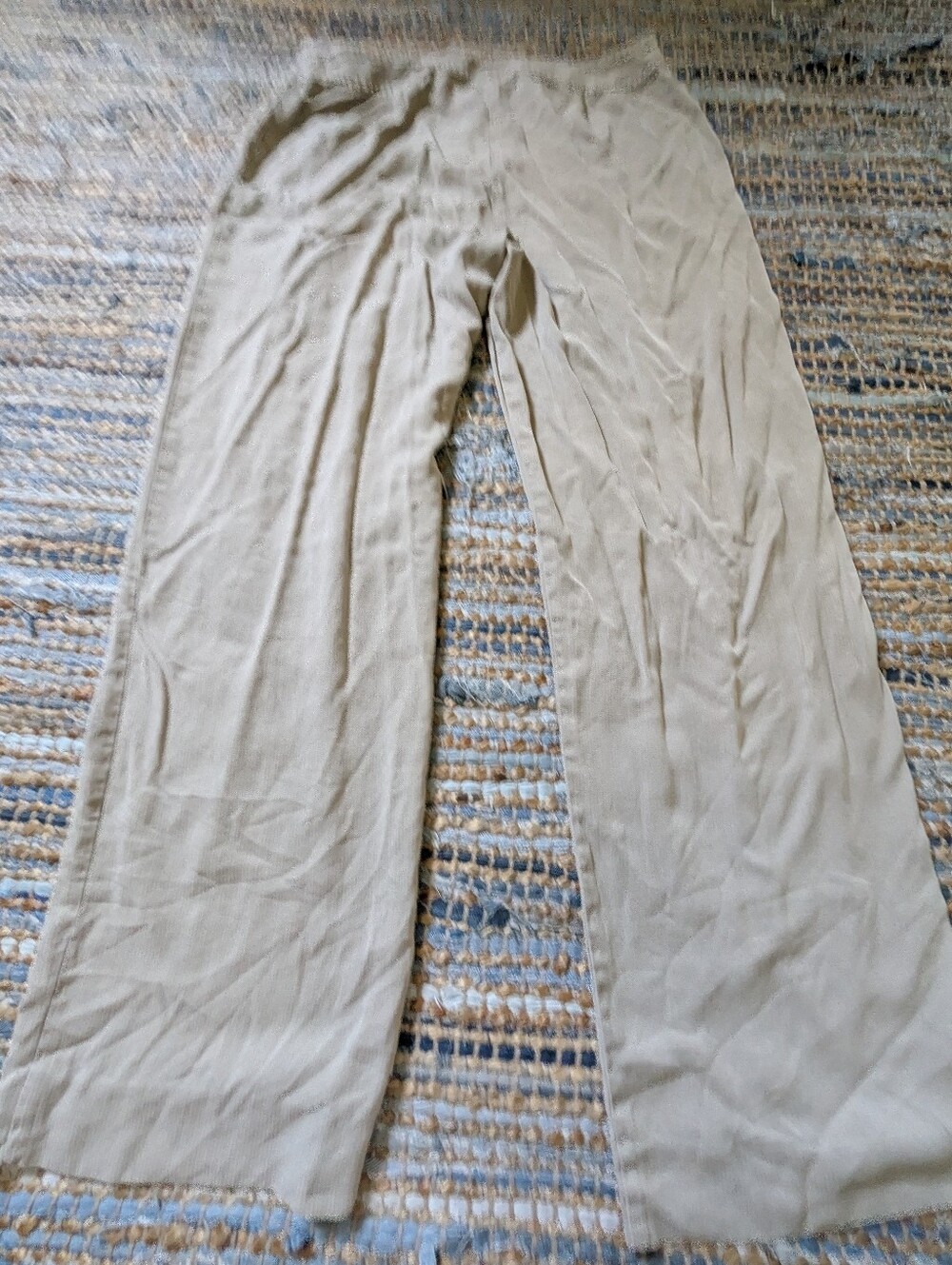 Tommy Bahama Silk Straight Leg Pants 12 Beige Resort Coastal Lightweight - Picture 8 of 8